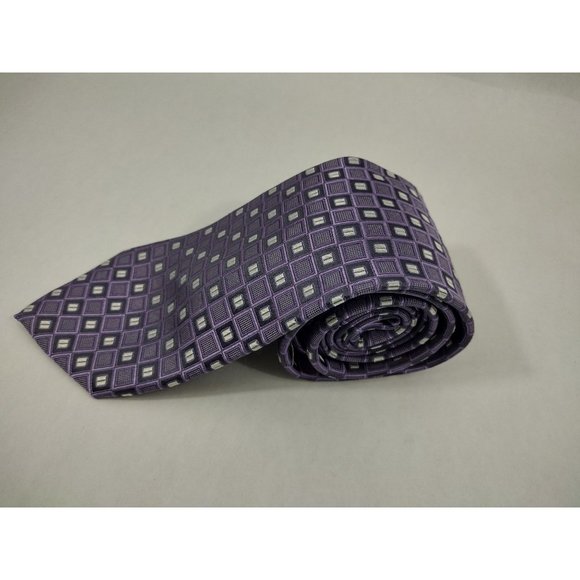 3x Pronto Uomo Men's Neckties ties All Silk Paisley geometric shapes squares - Picture 16 of 16